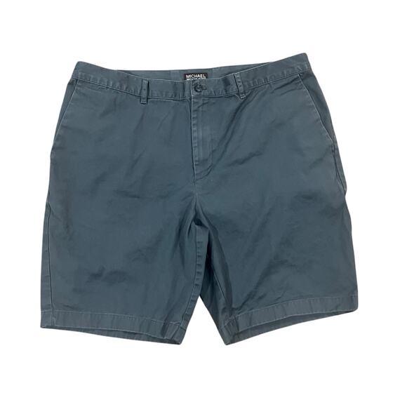 Michael Kors Chino Shorts Mens 36 Blue Gray Flat Front 4 Pocket Casual Simple - Picture 1 of 6